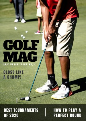 Mise en page de magazine de golf