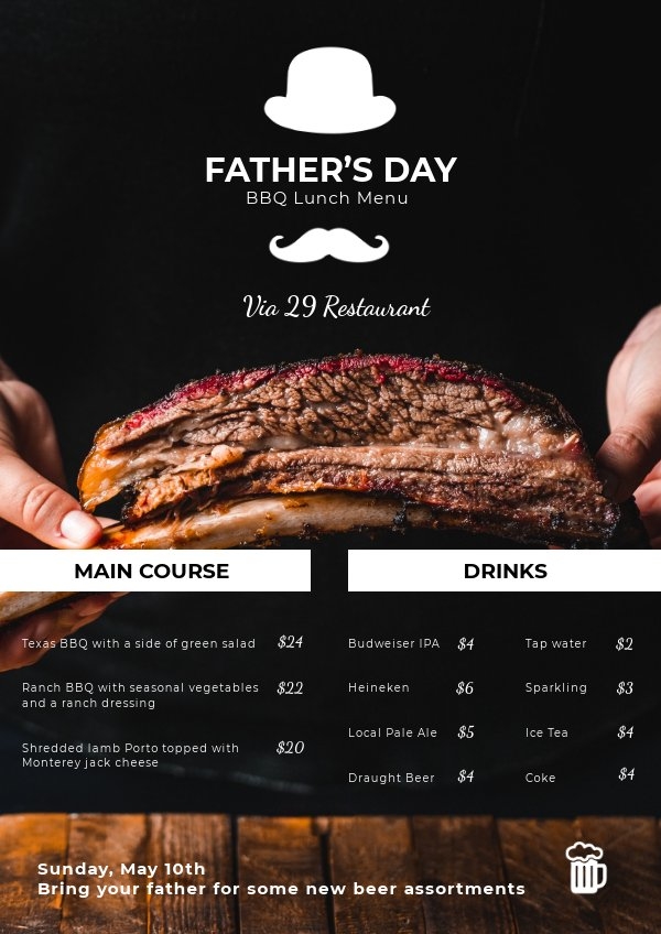 Father s Day Menu Template For Restaurants Flipsnack Father s Day Menu Template For Restaurants Flipsnack