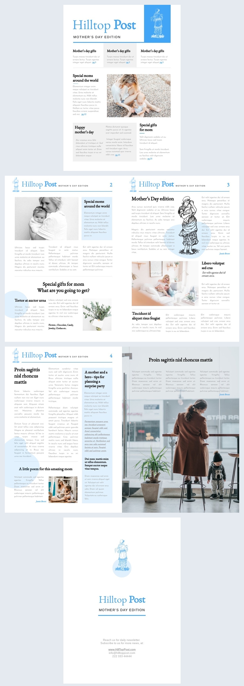 Diseño para periódico del Día de la madre