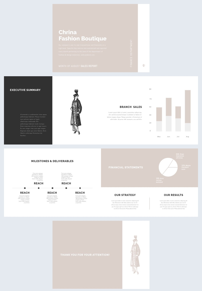 Customizable Monthly Report Layout Design