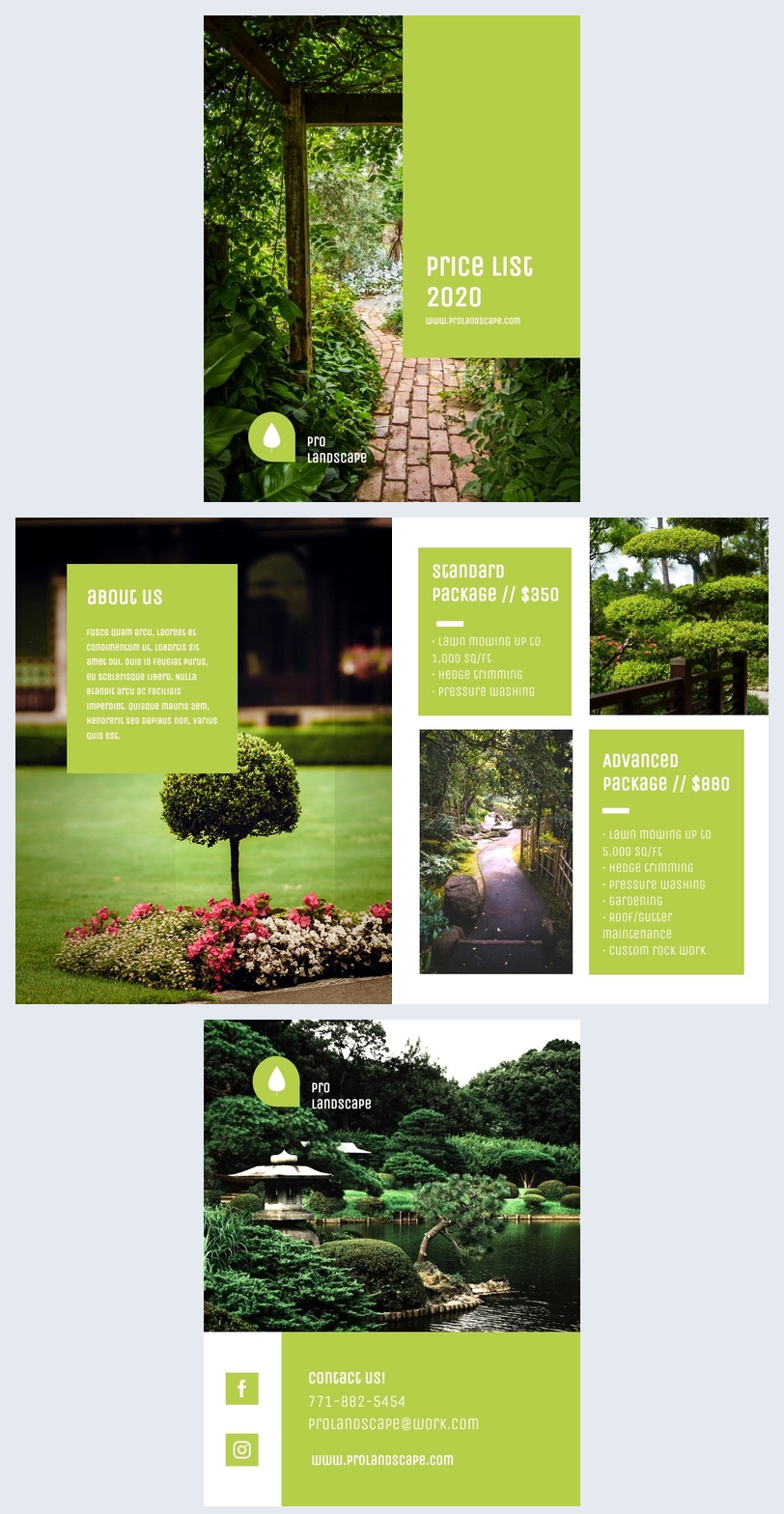 Professional Business Price List Template Design