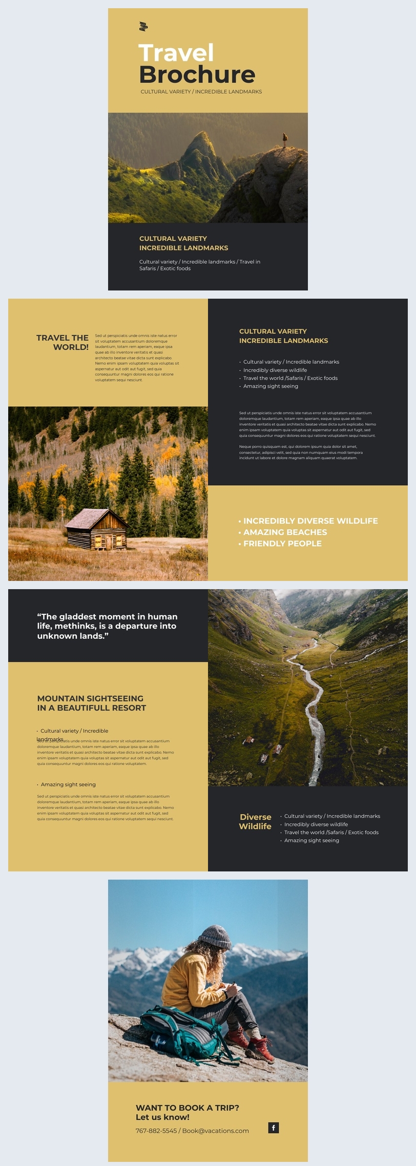 Printable Travel Brochure Design Template Flipsnack