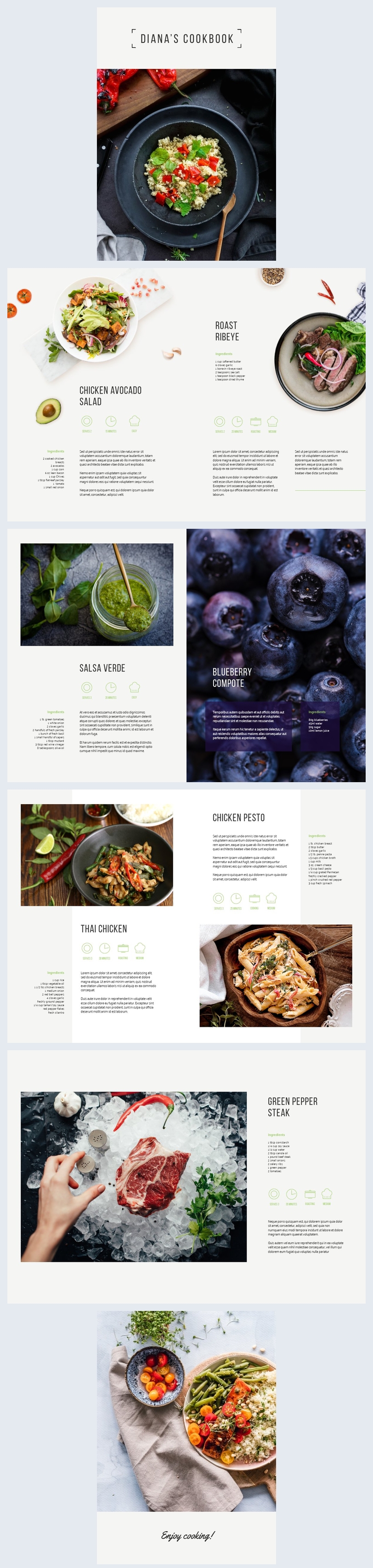 Customizable Food Cookbook Free Template - Flipsnack
