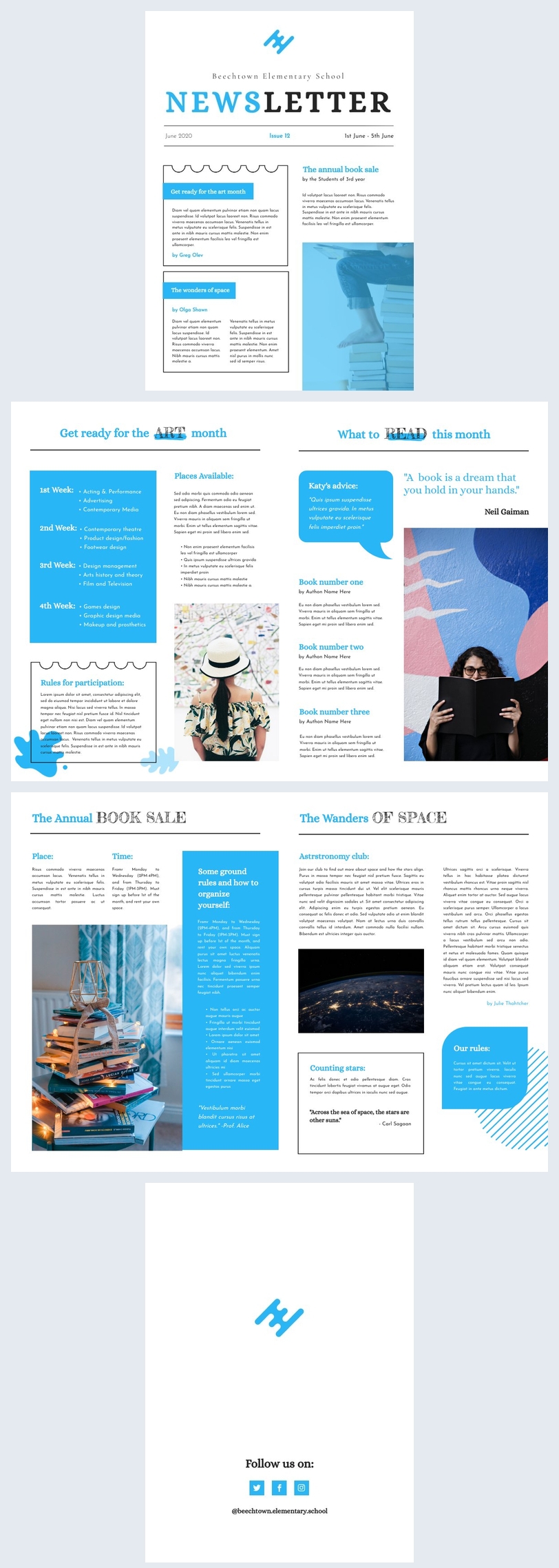 Free Editable Elementary School Newsletter Template Flipsnack