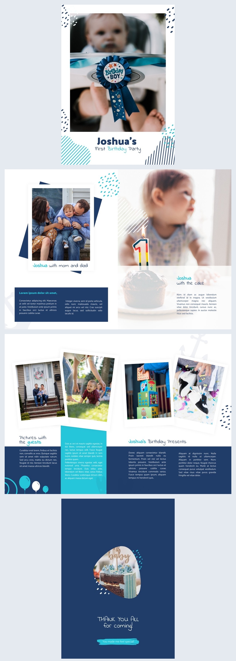 Birthday Event Booklet Layout Example