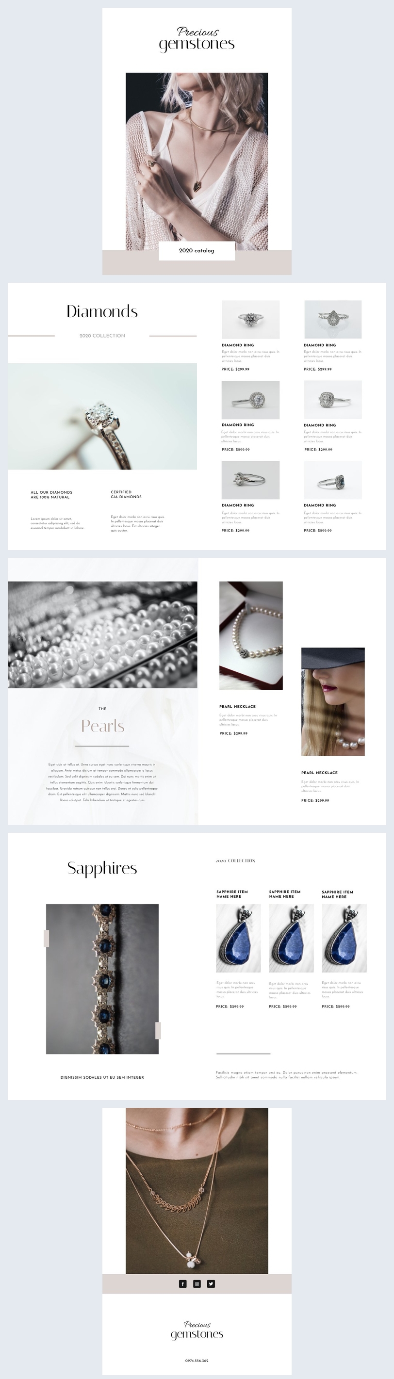 Jewelry Product Catalog Template Printable