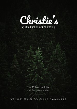 Beispiel-Design für einen Weihnachtsbaum-Shop-Flyer