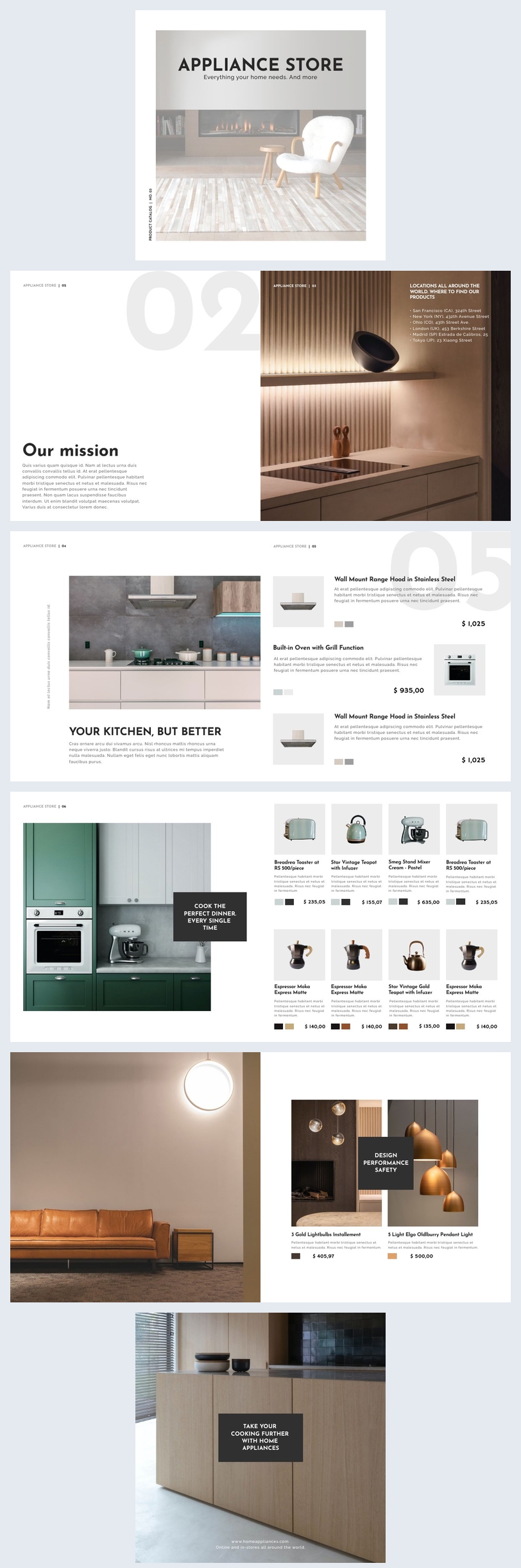 Modern Home Appliances Catalog Design Example