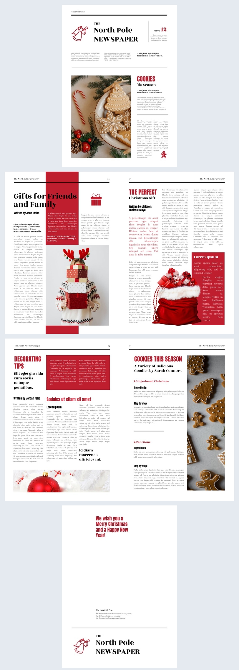 Ejemplo de diseño para periódico navideño