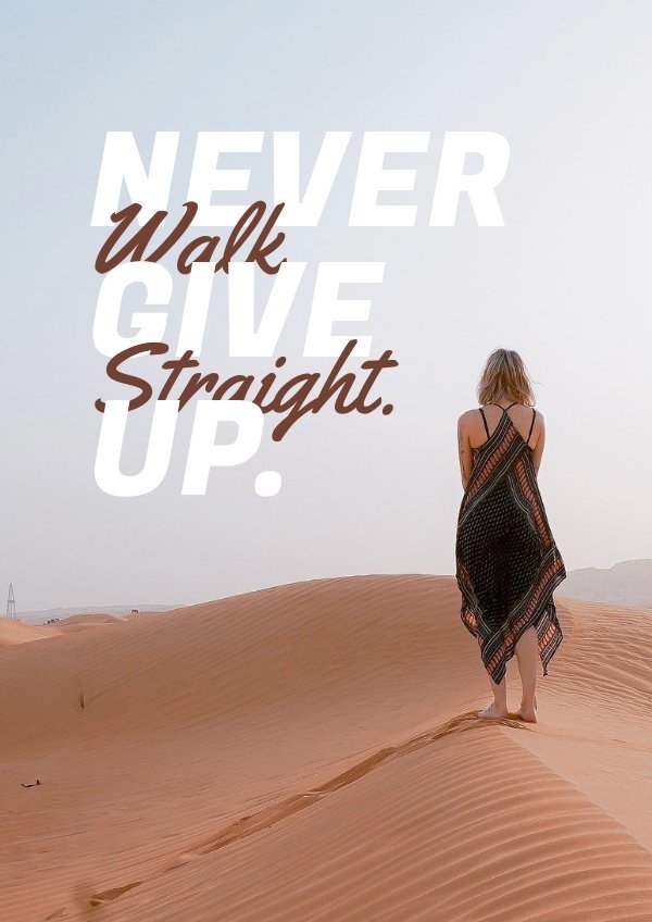 Exemplo de Design de Cartaz de Tipografia Motivacional