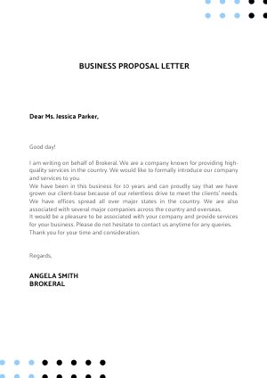 Business Proposal Cover Letter Design Inspiration