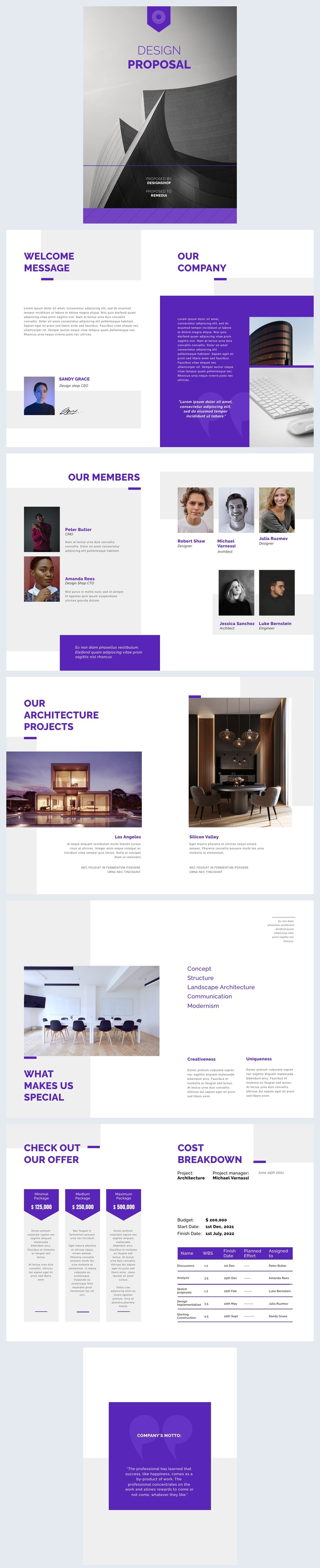 Ejemplo gratuito de propuesta empresarial de una empresa de diseño