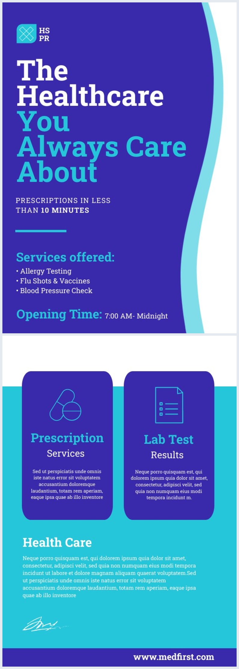 Exemple et design de flyer médical