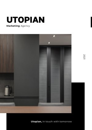 Design de Brochura de Agência de Marketing Interativa