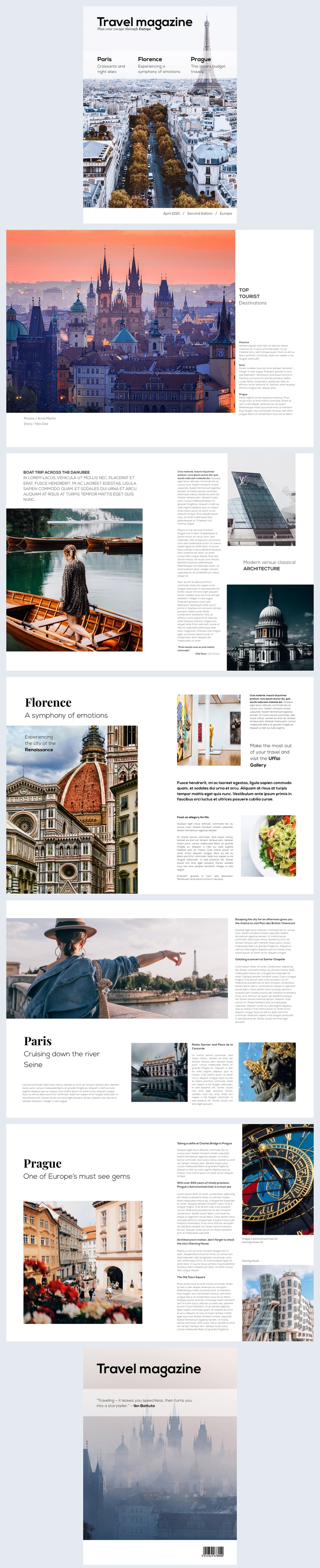 Modern Travel Magazine Design Example