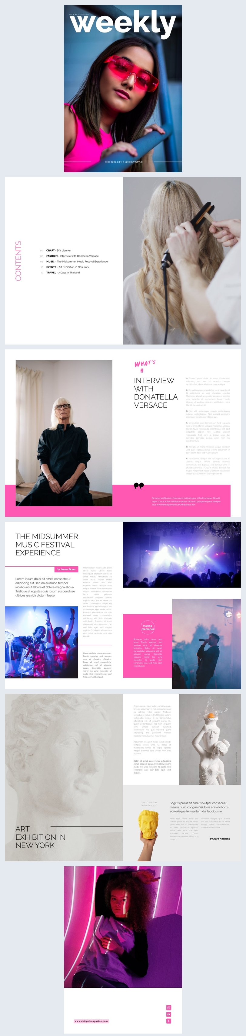 Exemplo de Design de Revista Semanal de Vida e Estilo