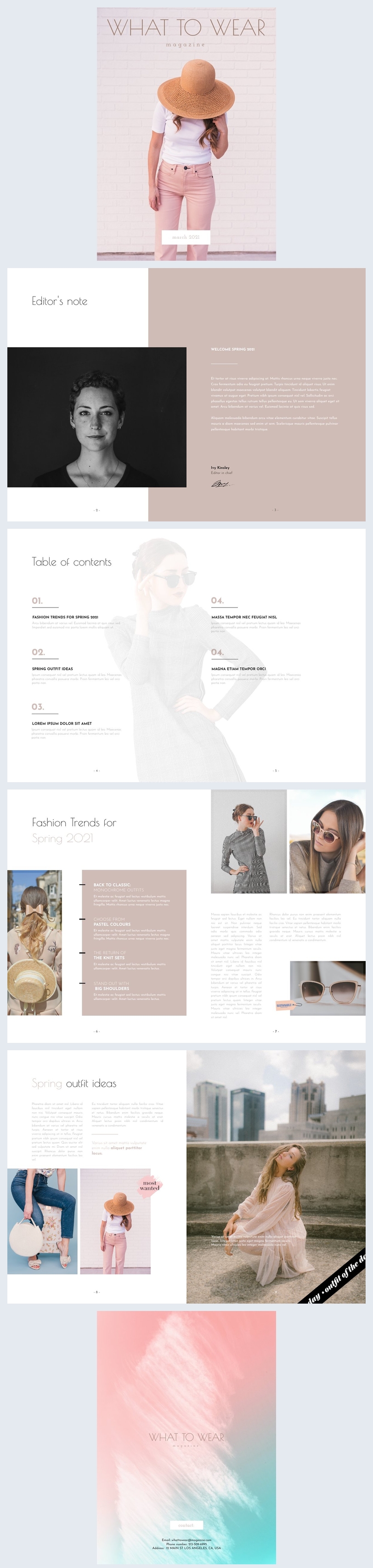 Design de Revista de Moda Sobre O Que Vestir