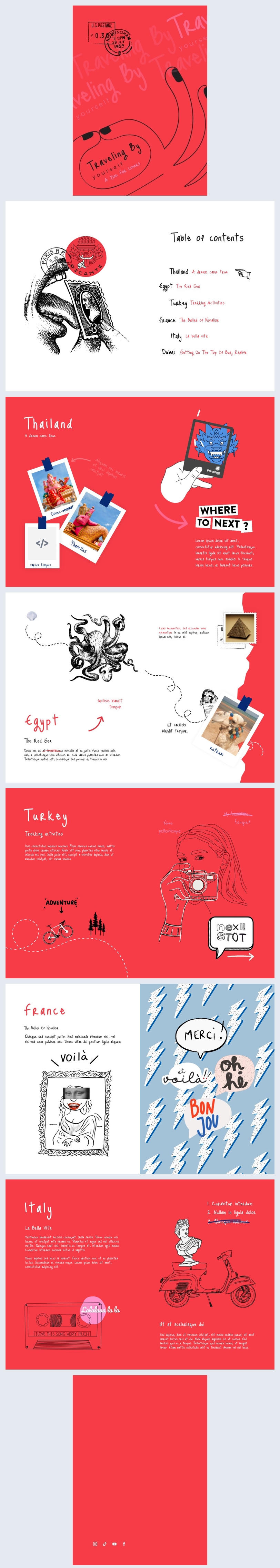 Interactive Travel Zine Layout Design