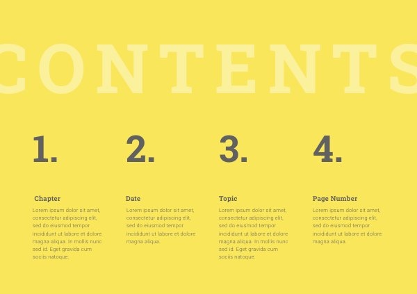 Esempio di grafica stampabile per sommario