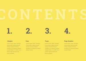 Printable Table of Contents Design Example