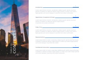 Presentation Table of Contents Design Example