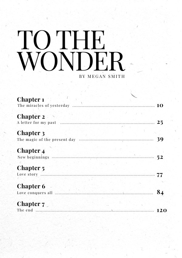 Editable Book Table of Contents Template - Flipsnack