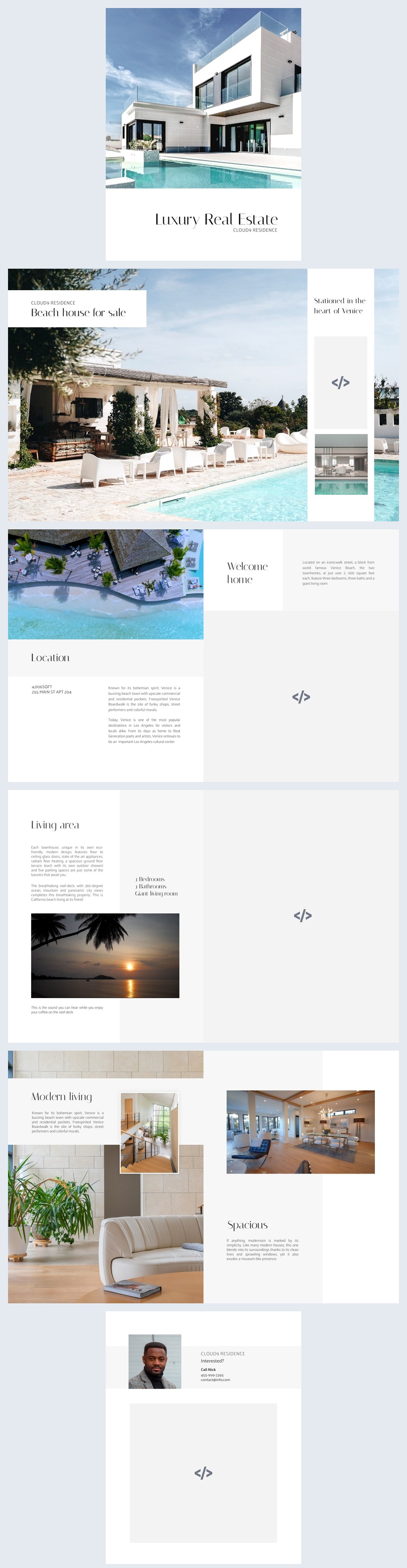 Design-Beispiel für eine Luxus-Immobilien-Broschüre