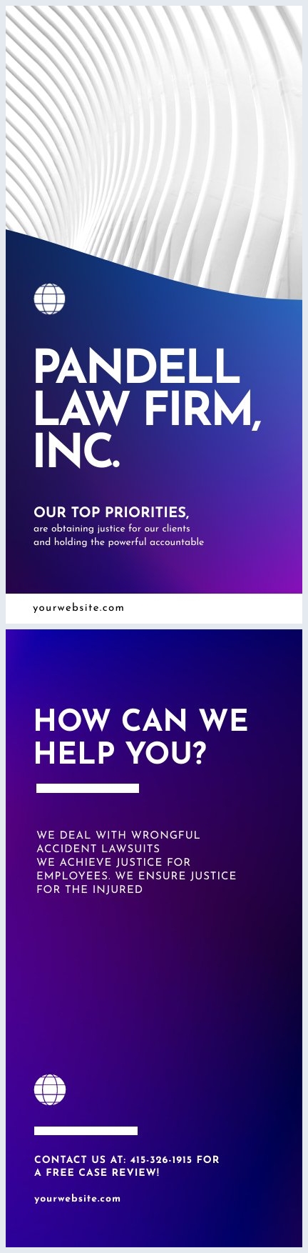 Exemplo de Design de Folheto Publicitário de Escritório de Advocacia