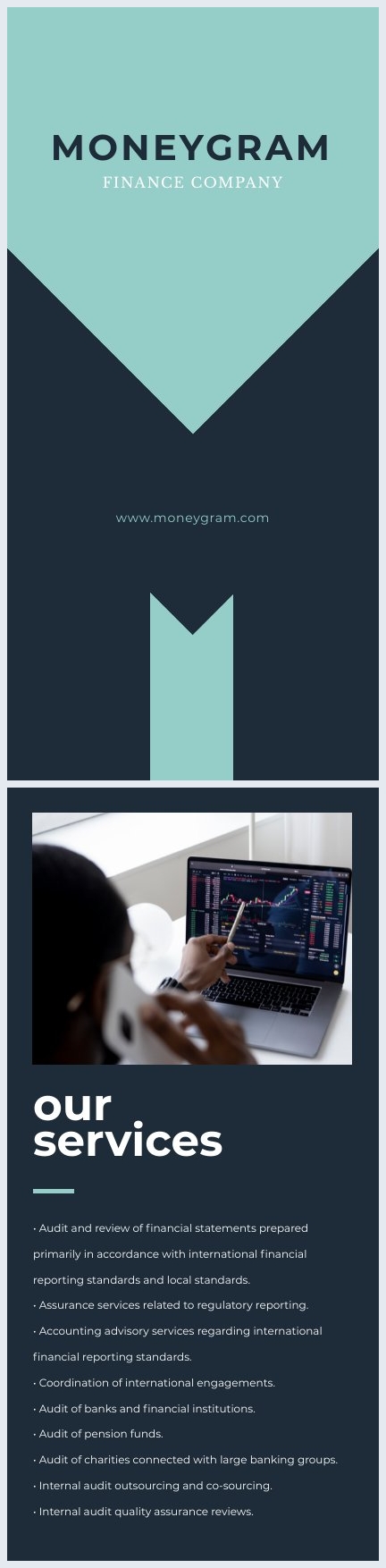 Design de Folheto Publicitário de Empresa de Finanças