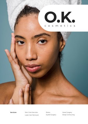 Ejemplo de diseño para folleto de empresa de cosméticos