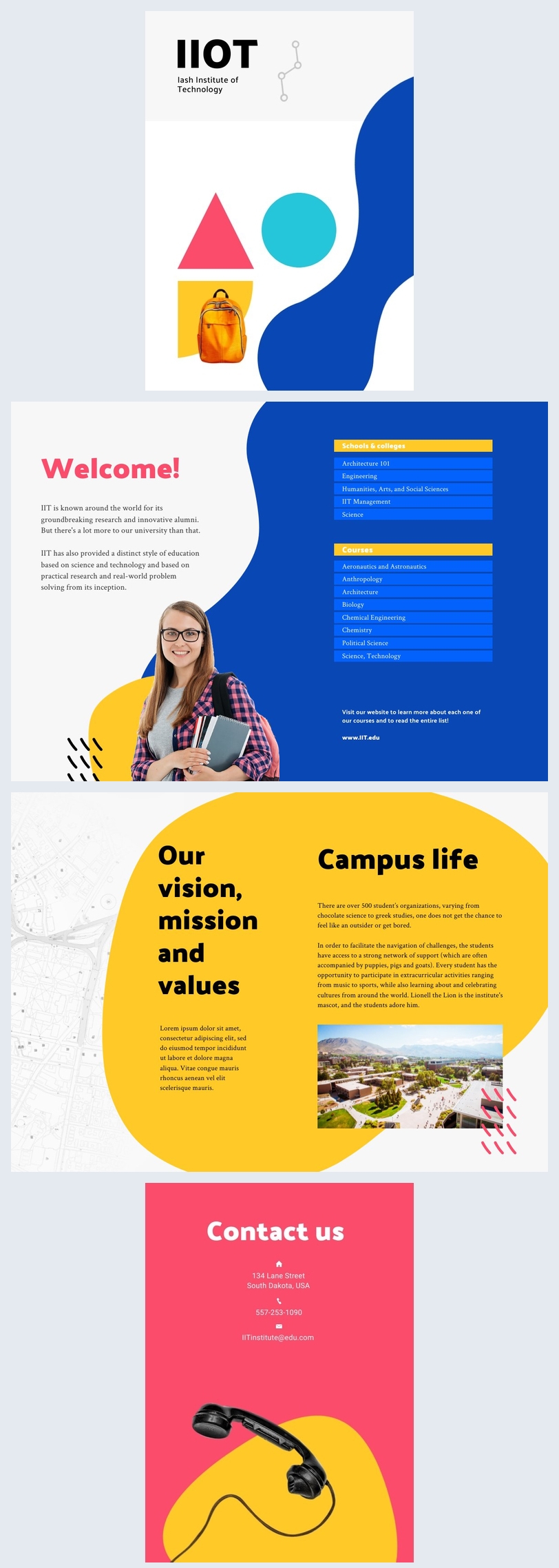 Anpassbare Universitäts-Broschüren-Beispiel-Design