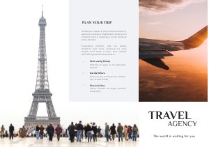 Design de Layout de Brochura de Viagem com Dobra em Z