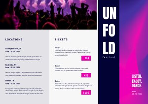 Design de brochure de festival pliable en Z en ligne gratuit