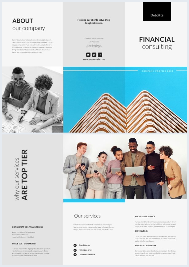 Informatives Firmenprofil-Broschüren-Beispiel-Design