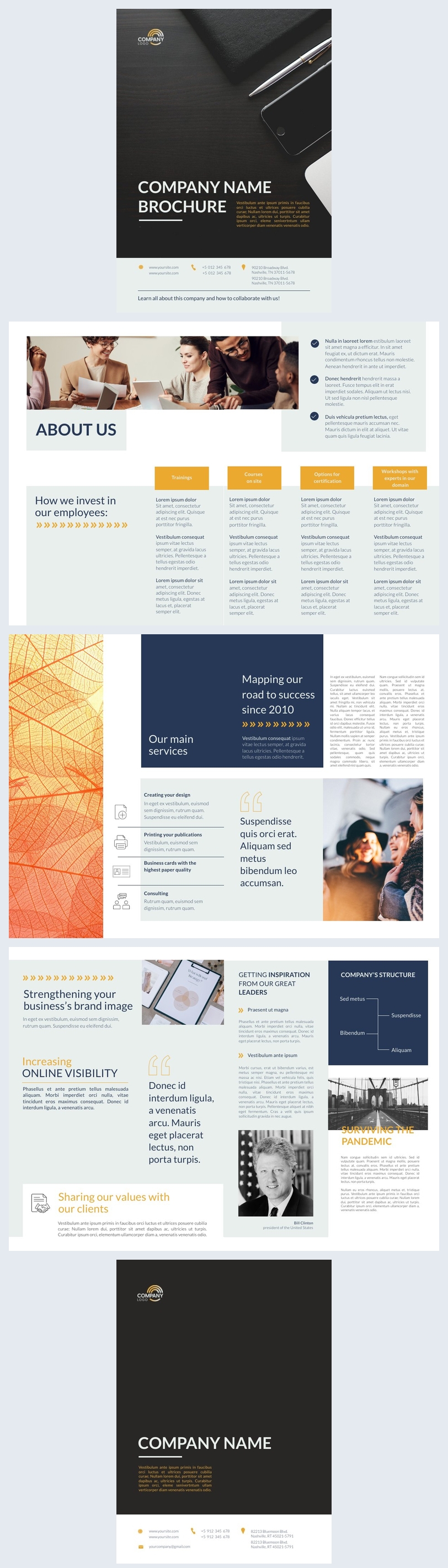 Design et mise en page de la brochure de l'entreprise