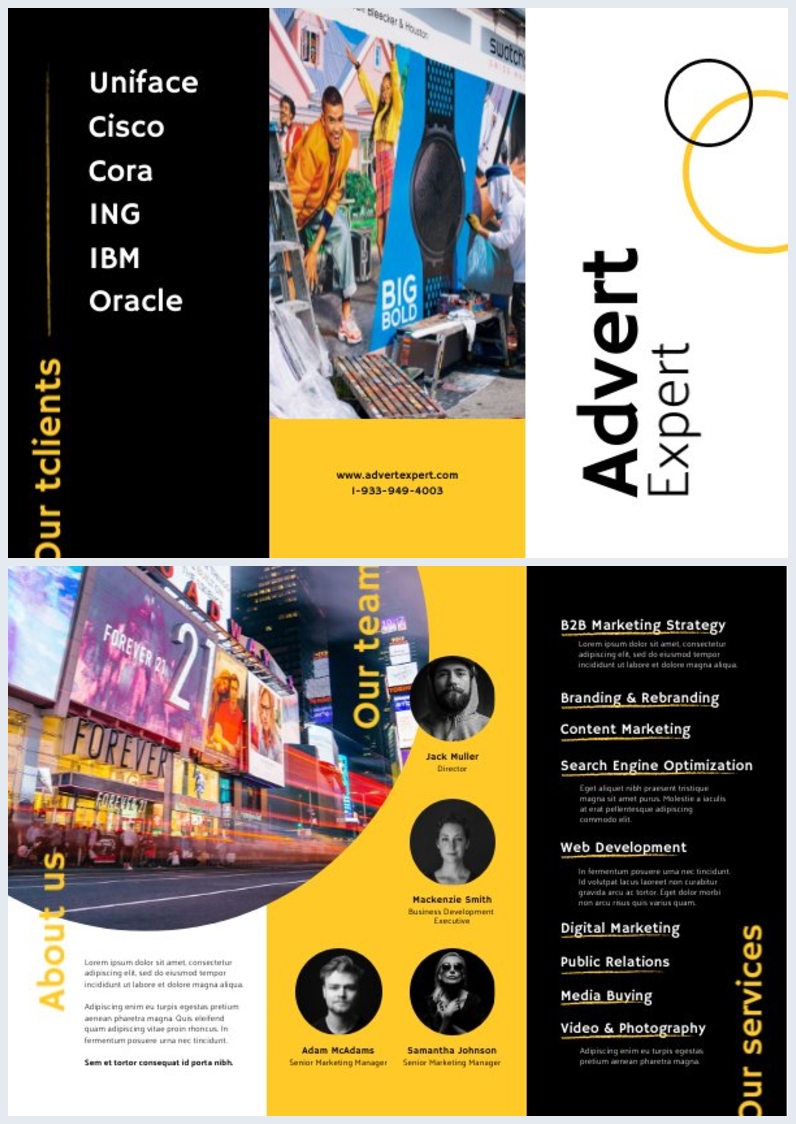 Werbebroschüren-Design-Beispiel