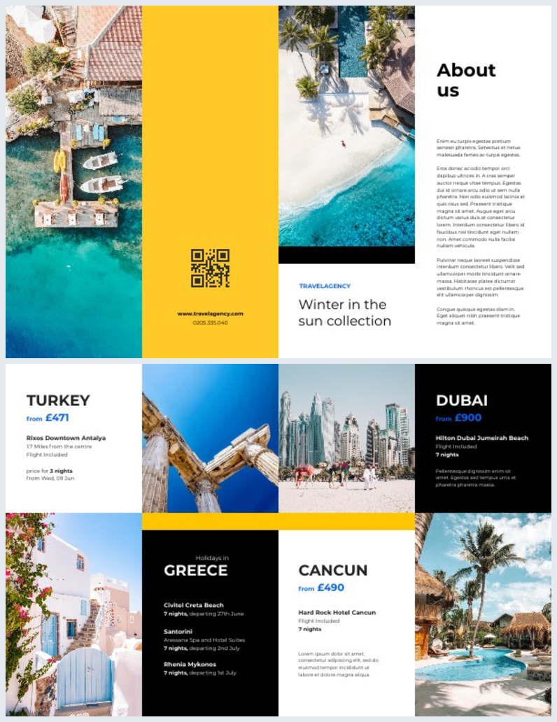 Doppel-Gate-Falz Urlaubs-Werbebroschüren-Design