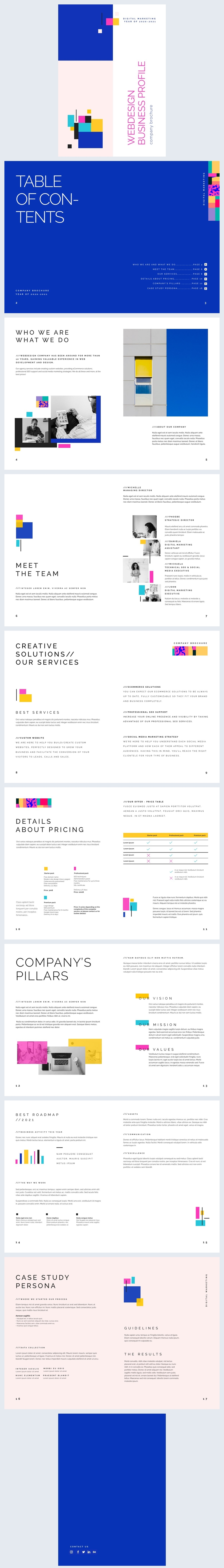 Exemple de design d'une brochure d'entreprise de 18 pages