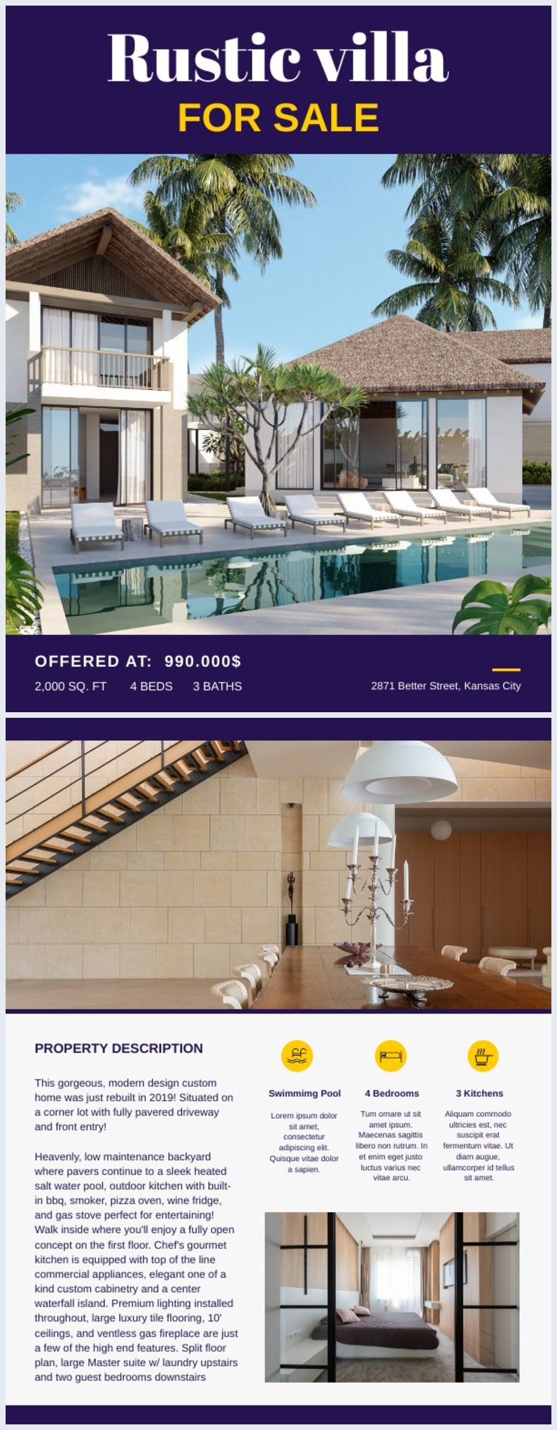 Exemple et design de flyer immobilier