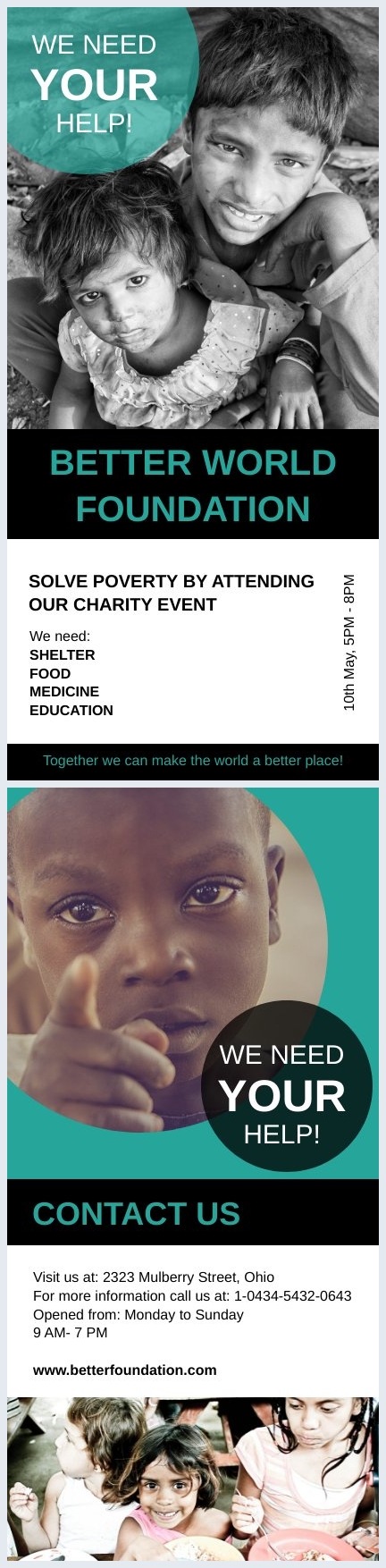 Gratis Digitale Inzamelingsactie Flyer Ontwerp Ontwerp