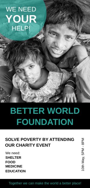 Digitales Gratis Spendenaktions-Flyer-Design-Beispiel