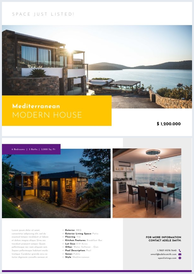 Exemple de design de dépliant de marketing immobilier