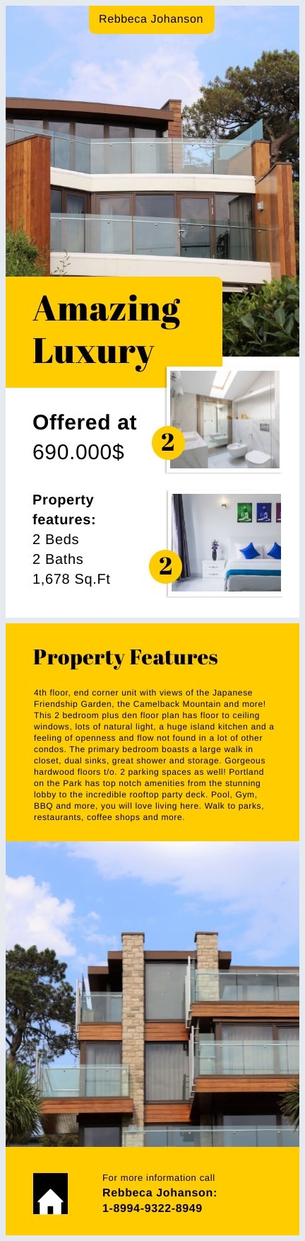 Exemple de design de dépliant pour l'immobilier commercial