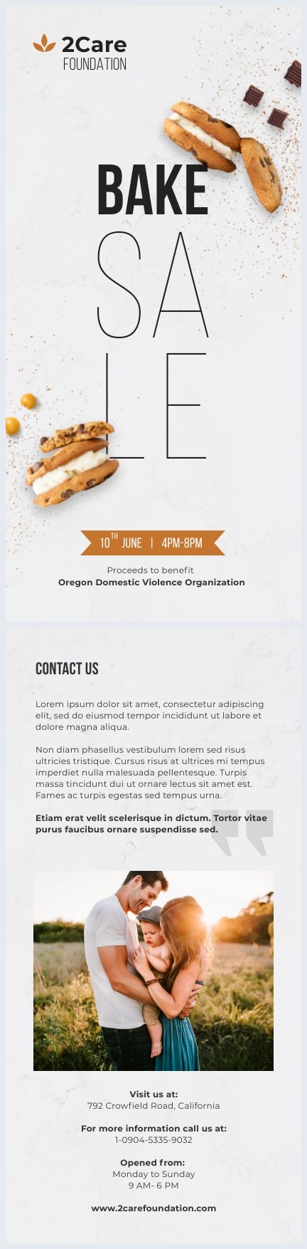 Idea grafica gratuita per volantino per raccolta fondi