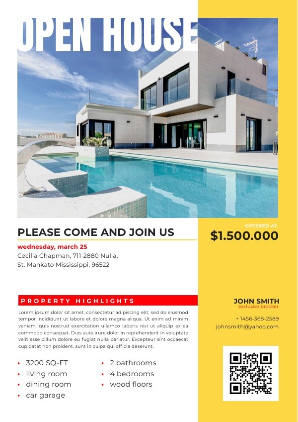 Exemple de flyer commercial pour des portes ouvertes  en ligne