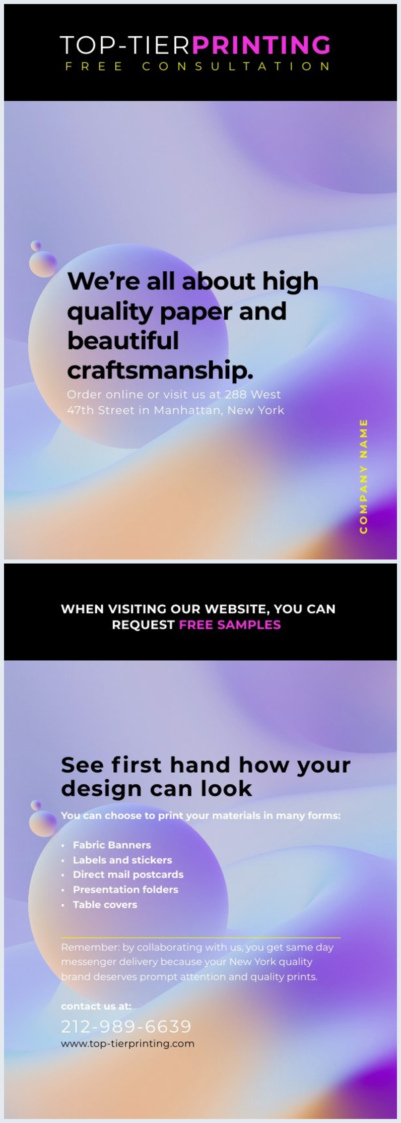 Exemple de design de flyer commercial imprimable