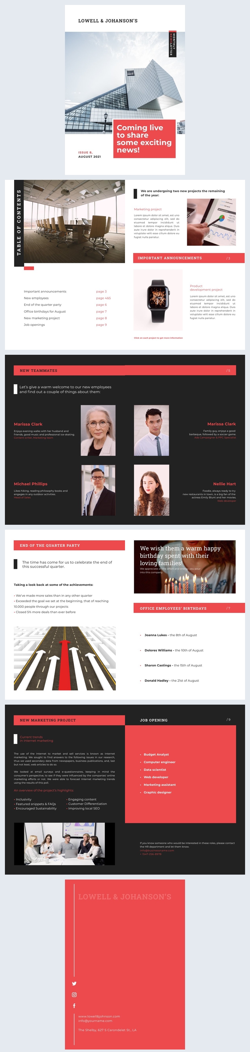 Free Online Interactive Newsletter Design Example