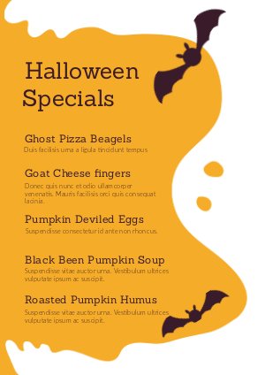 Halloween Specials Menu Design