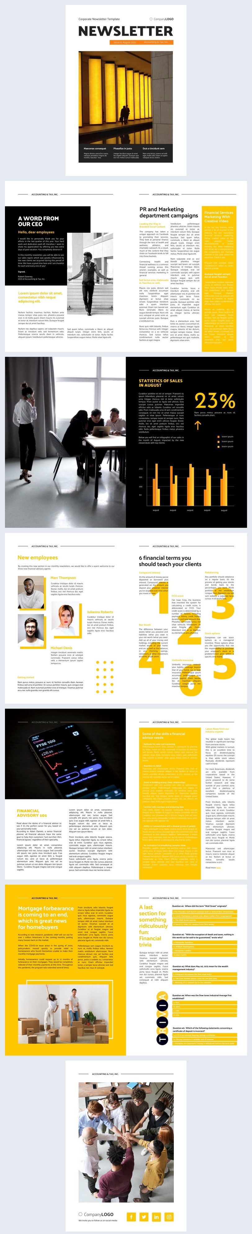 Ideia de Design de Newsletter Corporativa Grátis