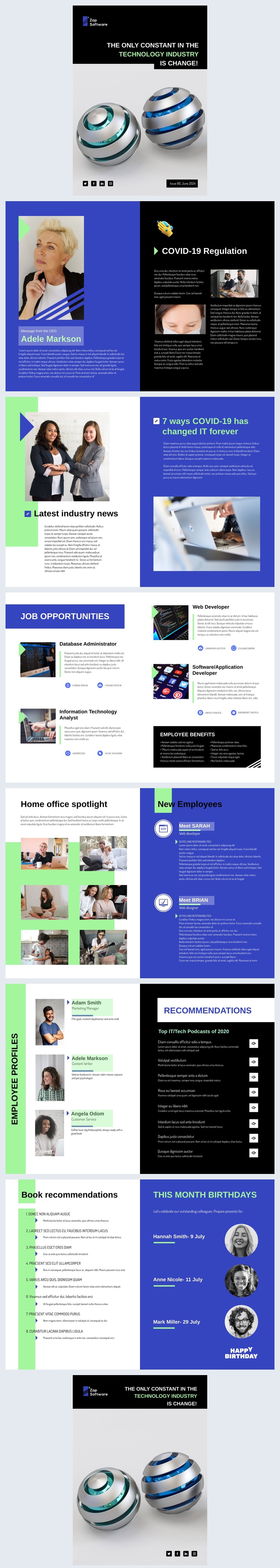 Design de Newsletter de Comunicações Internas Grátis